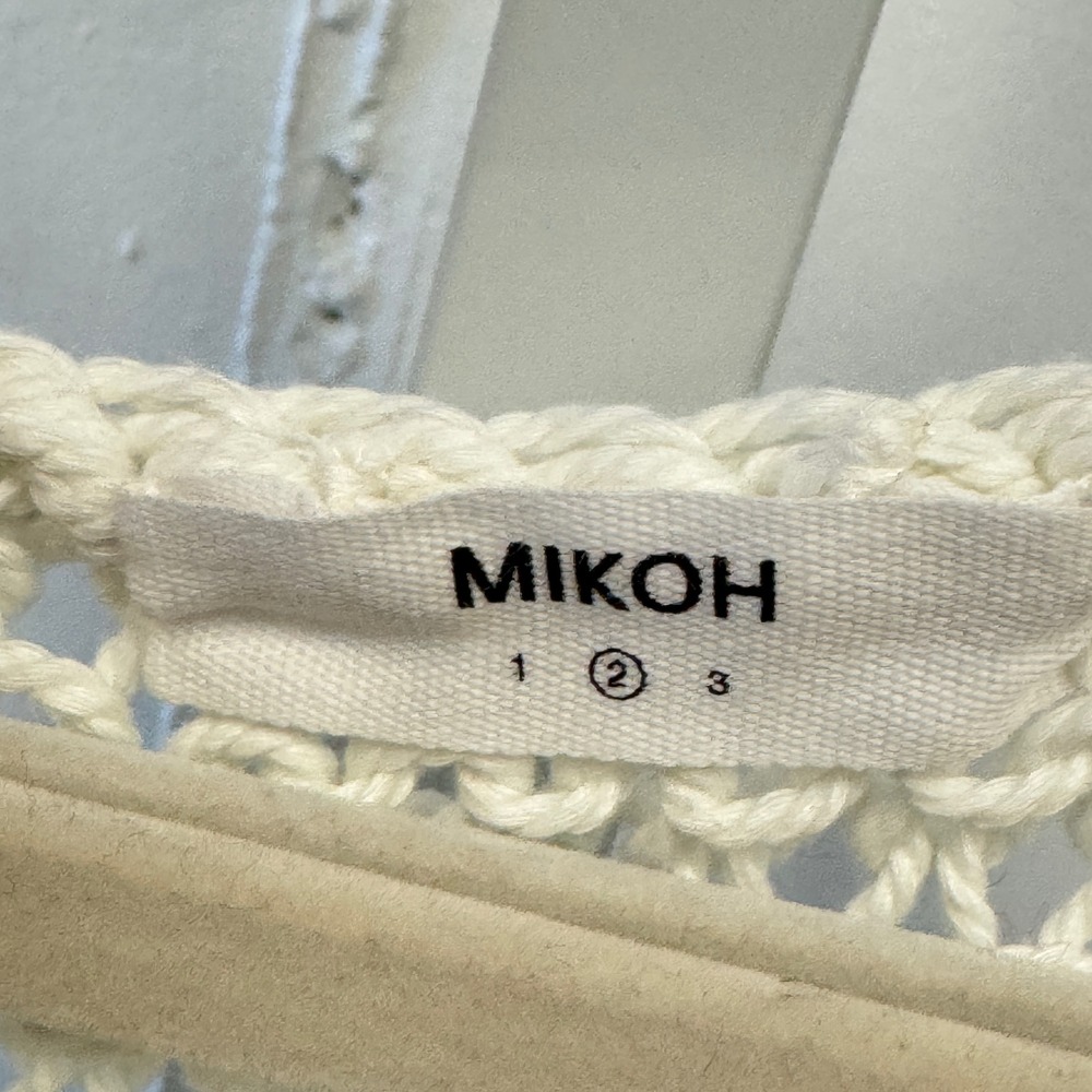 Mikoh Mehetia Top Medium Heavyknit Cotton Oversized Crewneck Sweater Open Knit - Picture 9 of 14